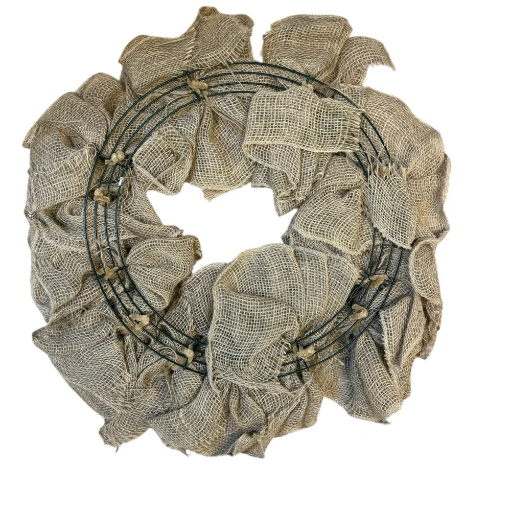 Handmade Burlap Deco Mesh Wreath Base – Rustic DIY Crafting Supply – Approx. 21
